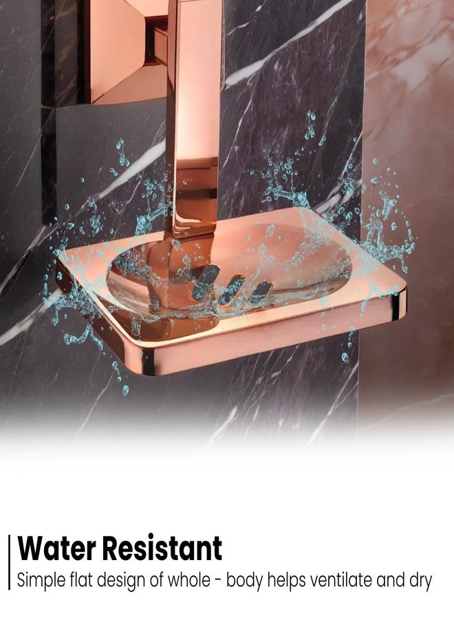 LUXIUR Soap Stand for Bathroom and Kitchen Sink, 304 Stainless Steel Soap Case for Wall Mount, Soap Dish, Soap Holder, Rose Gold - Image 5